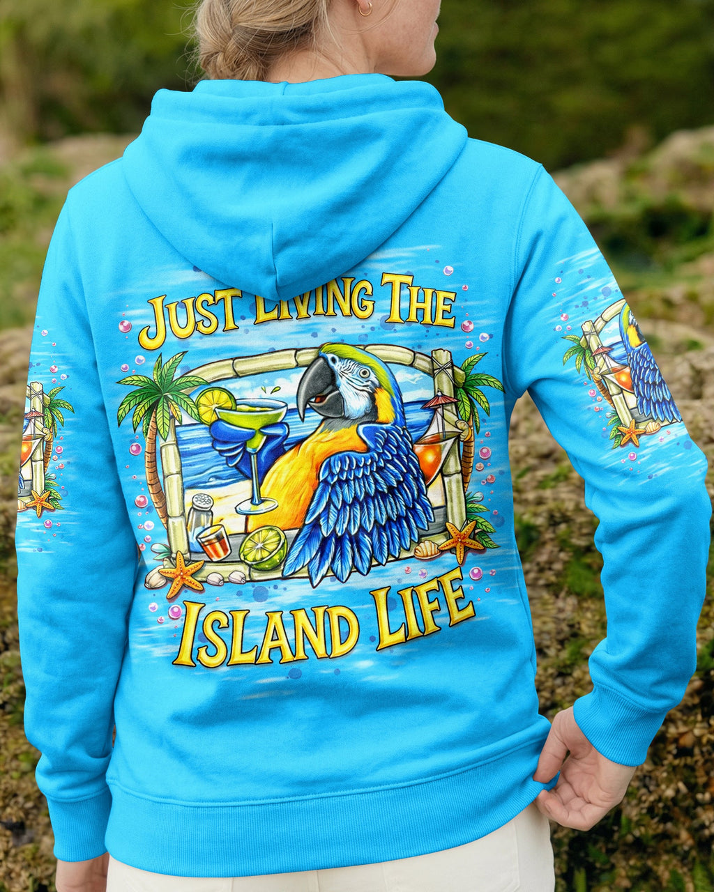 JUST LIVING THE ISLAND LIFE PARROT ALL OVER PRINT  - TLNT1205262