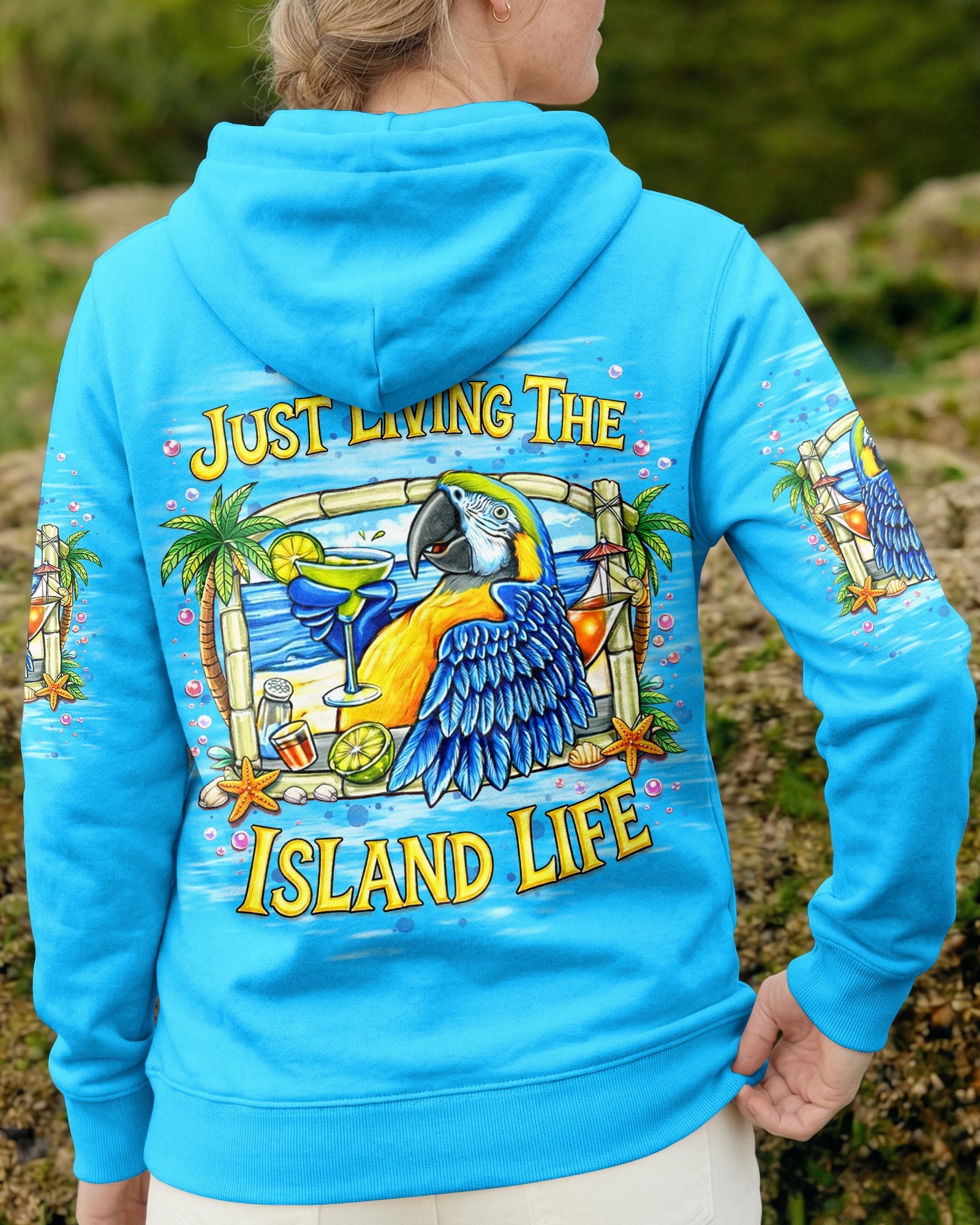 JUST LIVING THE ISLAND LIFE PARROT ALL OVER PRINT  - TLNT1205262
