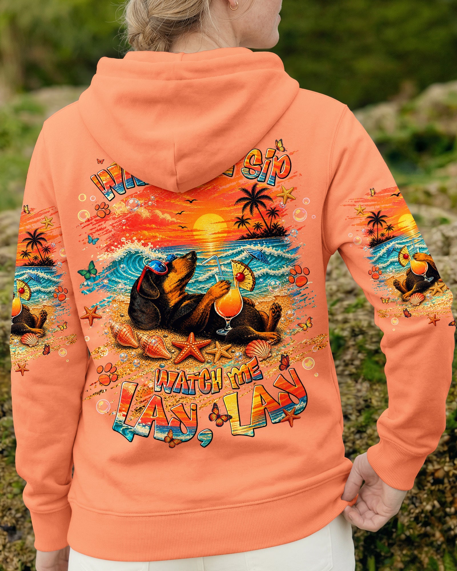 WATCH ME SIP DACHSHUND DOG ALL OVER PRINT  - TLNT2005263