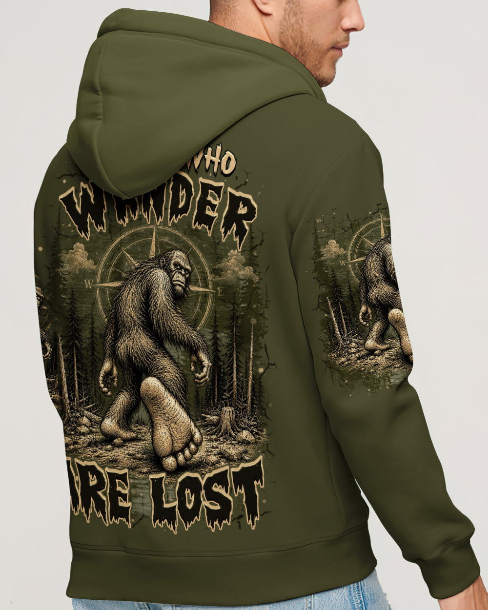 NOT ALL WHO WANDER ARE LOST BIGFOOT ALL OVER PRINT  - TLHN2905261