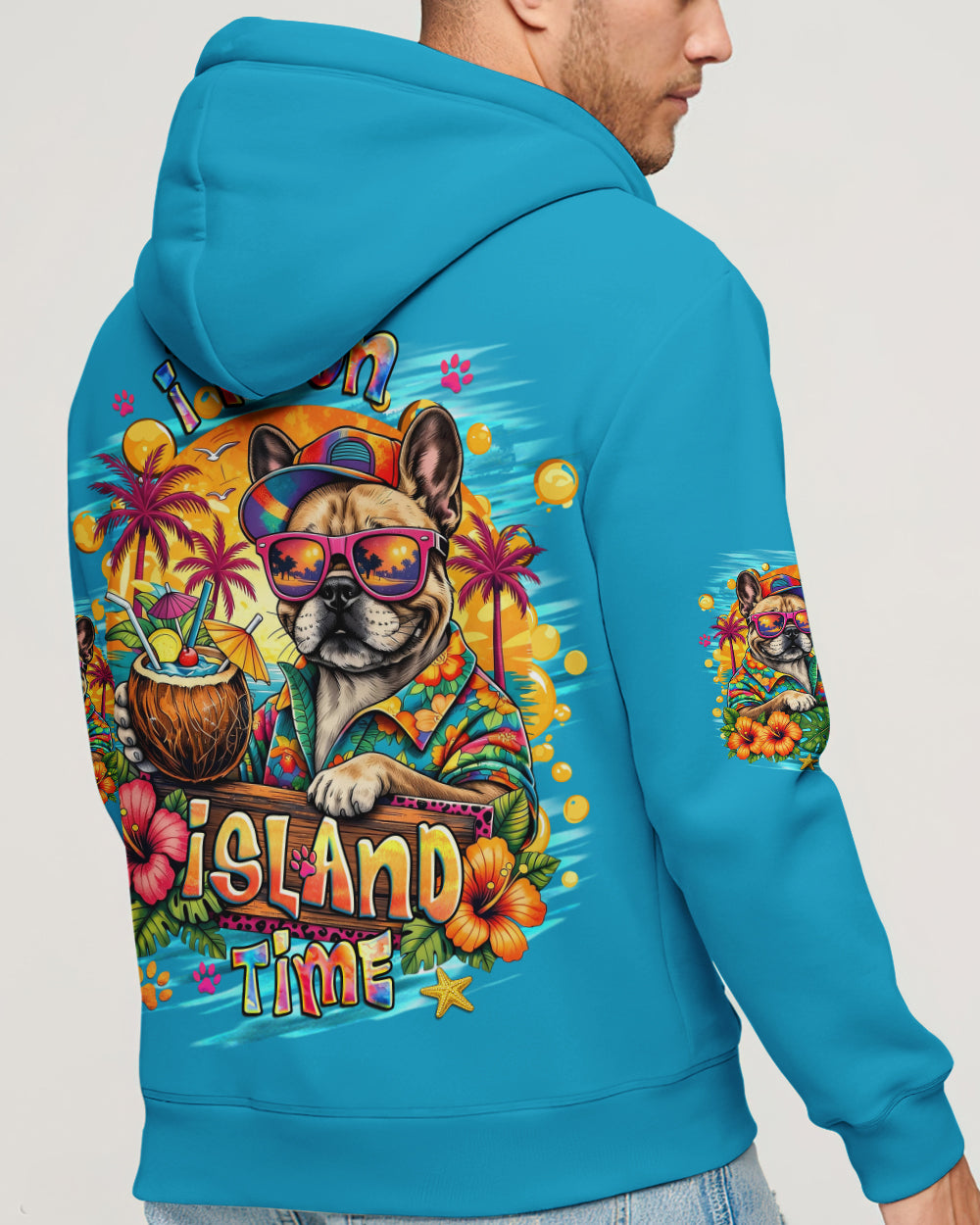 I'M ON ISLAND TIME FRENCH BULLDOG ALL OVER PRINT - TLHG2105262