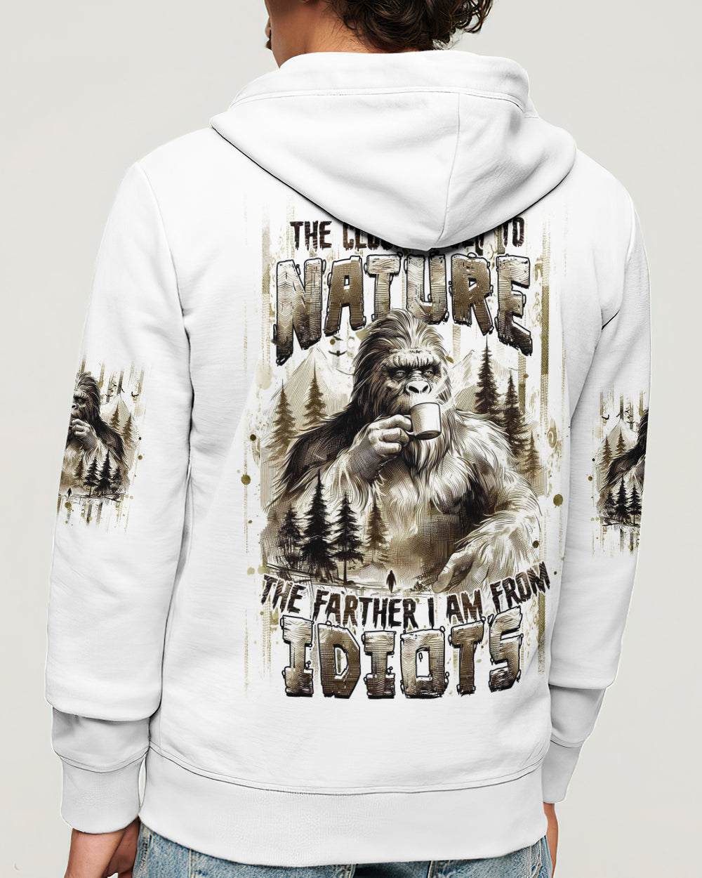THE CLOSER I GET TO NATURE BIGFOOT ALL OVER PRINT - TLHG0106262