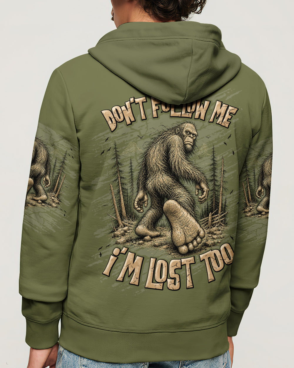 DON'T FOLLOW ME BIGFOOT ALL OVER PRINT - TLNT0306261