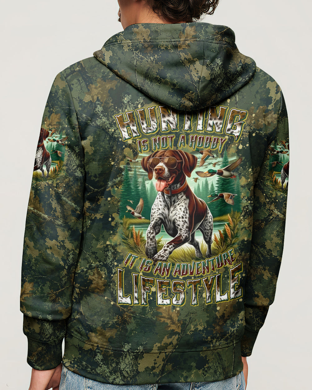 HUNTING IS NOT A HOBBY GERMAN SHORTHAIRED POINTER DOG ALL OVER PRINT - TYLN2905261