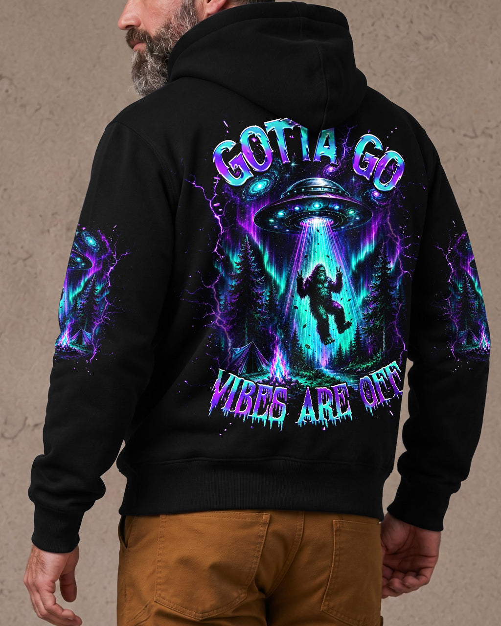 GOTTA GO VIBES ARE OFF BIGFOOT AURORA ALL OVER PRINT  - TLHG2306262