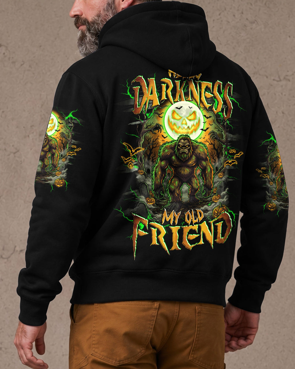 HELLO DARKNESS MY OLD FRIEND BIGFOOT HALLOWEEN ALL OVER PRINT  - TLHG2007263