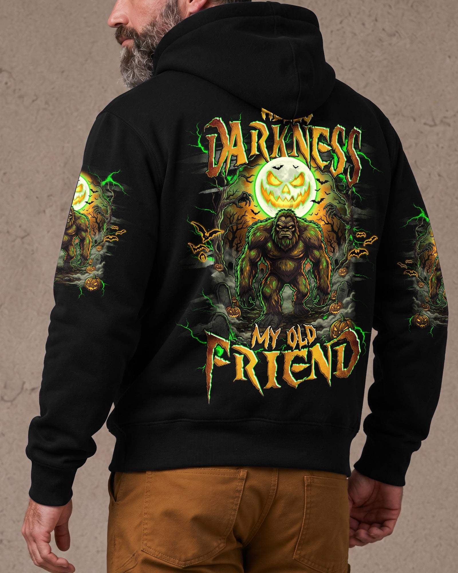 HELLO DARKNESS MY OLD FRIEND BIGFOOT HALLOWEEN ALL OVER PRINT  - TLHG2007263