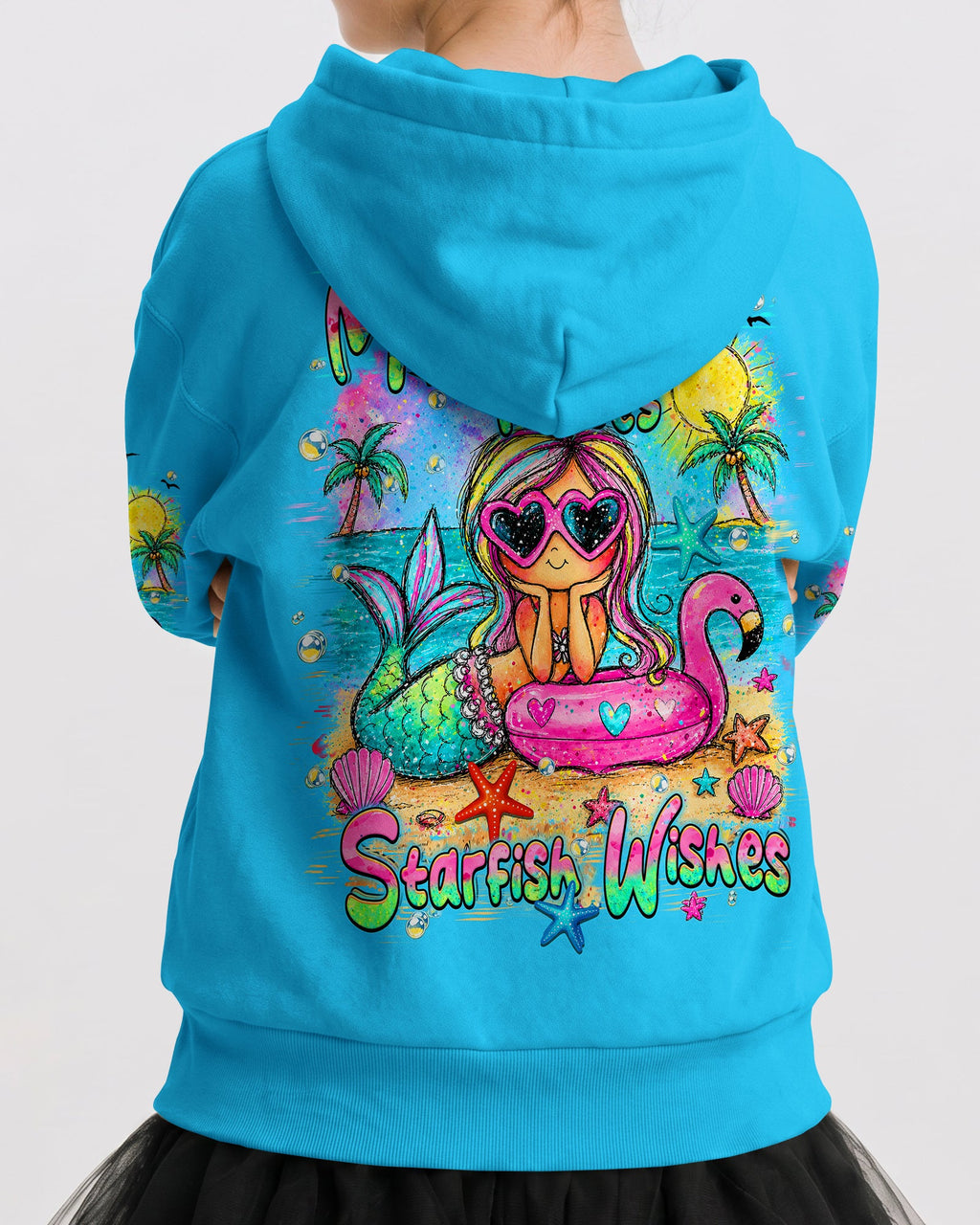 MERMAID KISSES STARFISH WISHES KIDS ALL OVER PRINT  - TLHN2505261