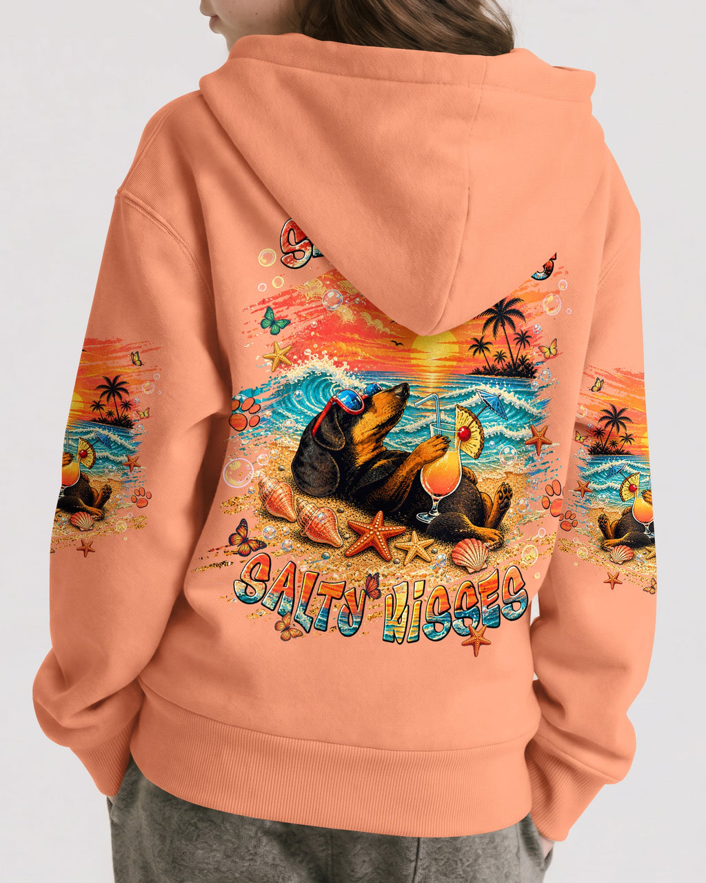 SANDY PAWS AND SALTY KISSES DACHSHUND DOG KIDS ALL OVER PRINT - TLNT2205264