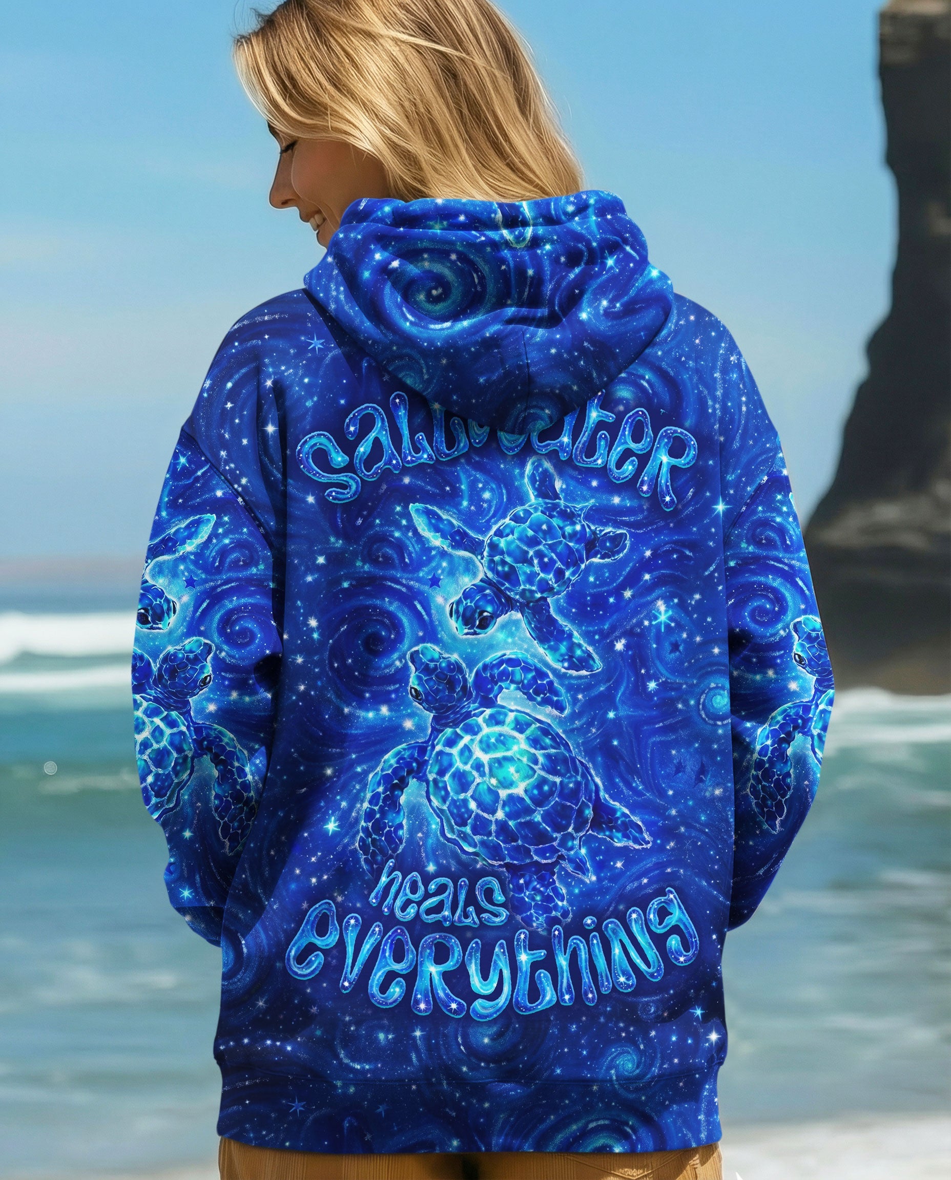 SALTWATER HEALS EVERYTHING TURTLE ALL OVER PRINT  - TLNO1504261