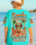 SANDY PAWS AND SALTY KISSES LONG-HAIRED DACHSHUND DOG ALL OVER PRINT  - TLNO0206261