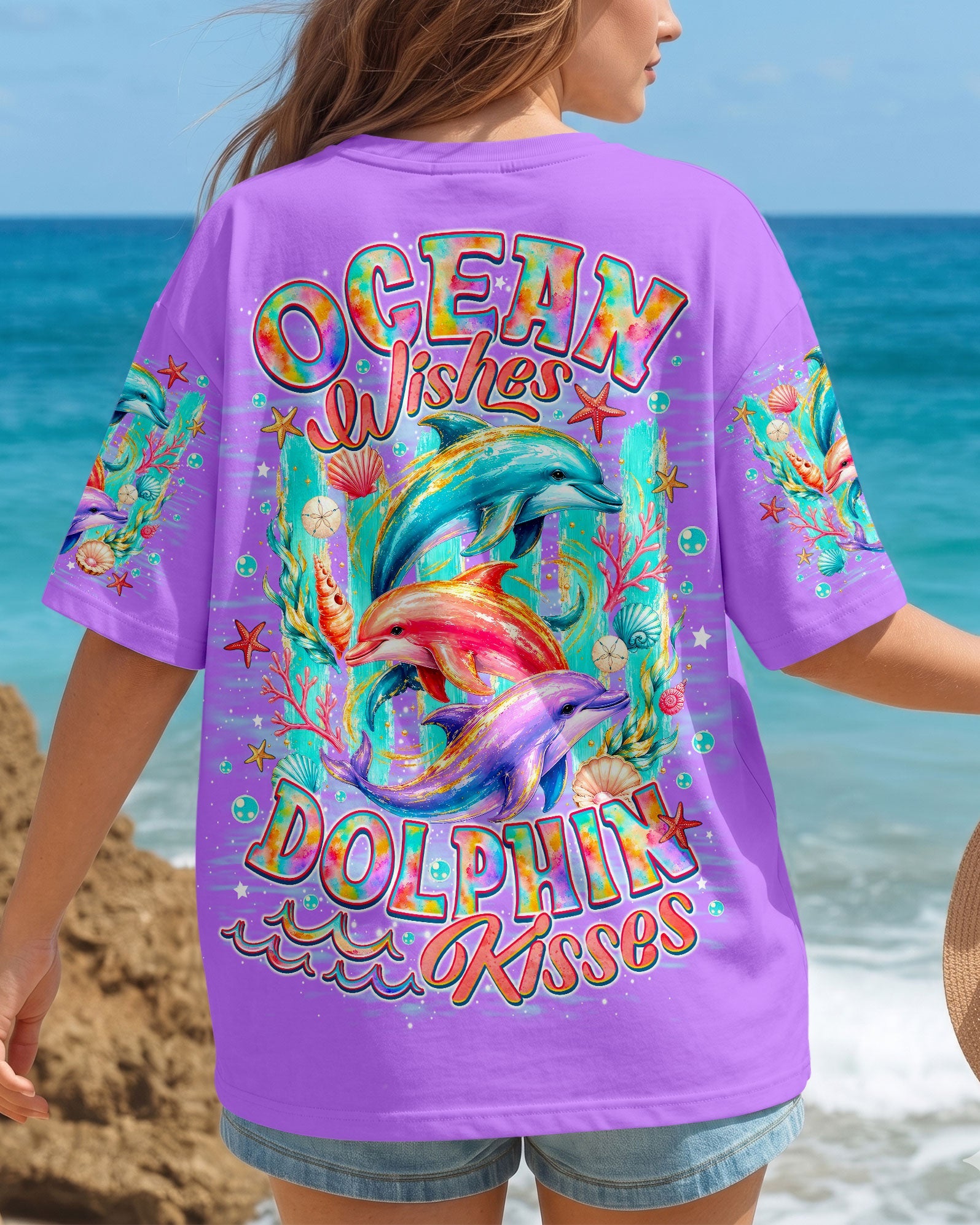 OCEAN WISHES DOLPHIN KISSES ALL OVER PRINT  - TLNO0206262