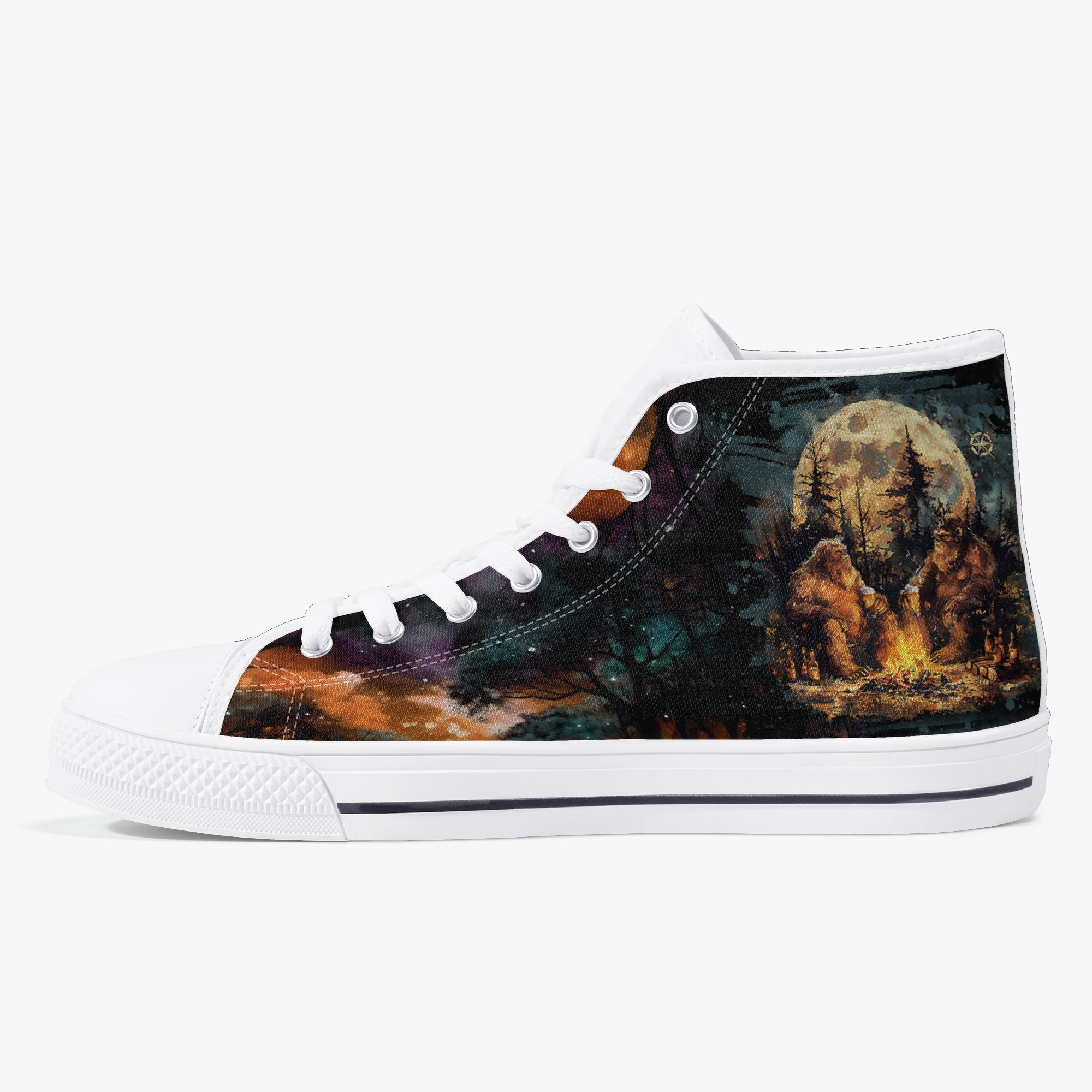 MAKING MEMORIES ONE CAMPFIRE AT A TIME BIGFOOT HIGH TOP CANVAS SHOES - TLNO2409245 jet