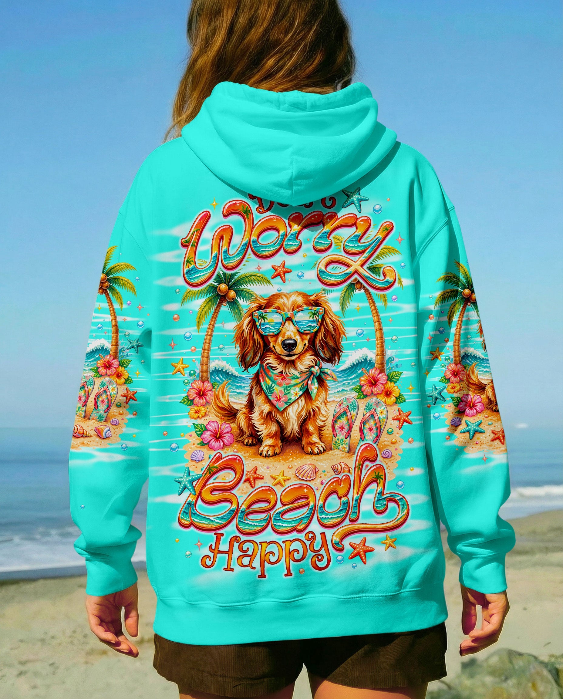 DON'T WORRY  LONG-HAIRED DACHSHUND DOG  ALL OVER PRINT - TLNO0705262