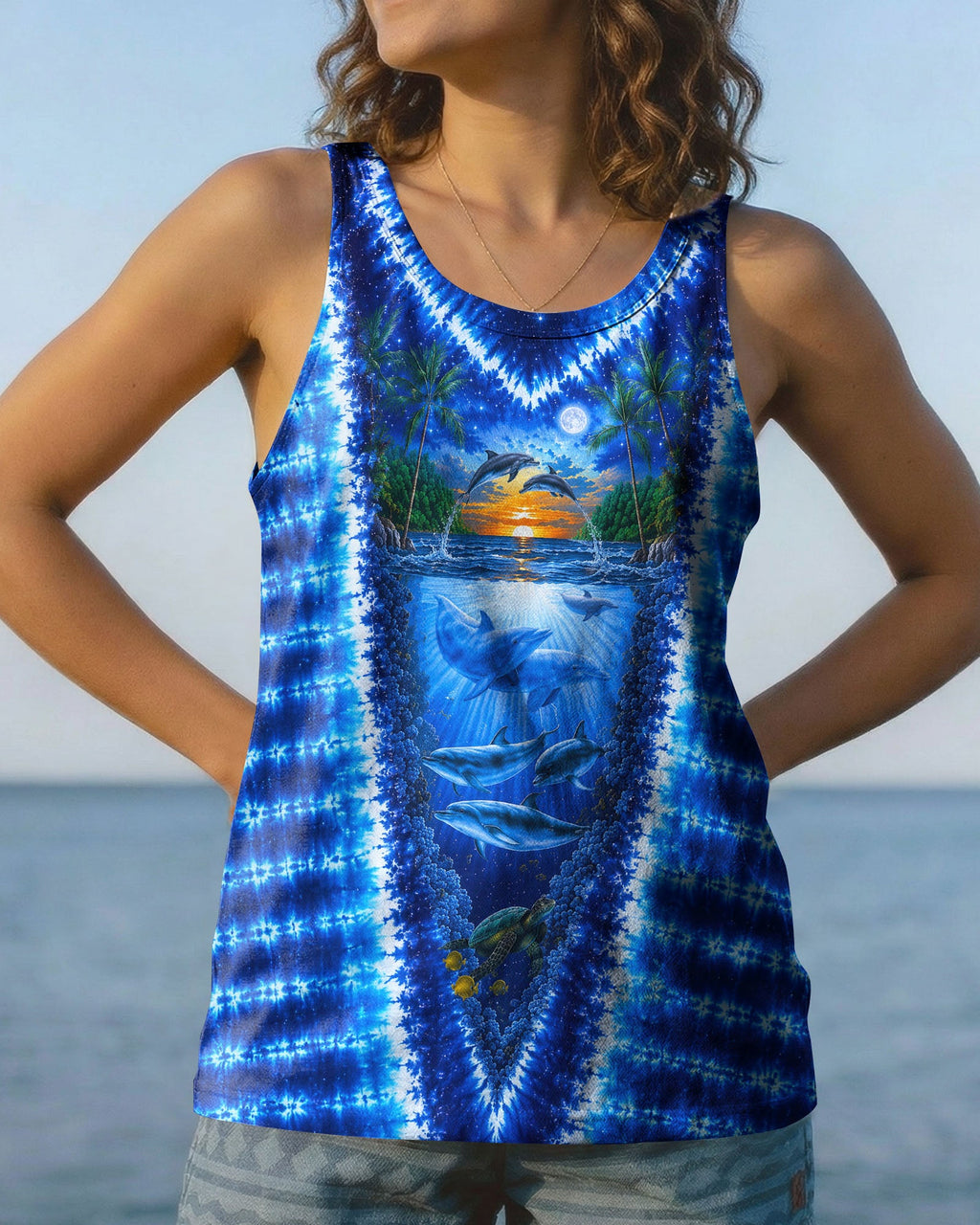 DOLPHIN PARADISE OCEAN BURST ALL OVER PRINT- KMTM0907261