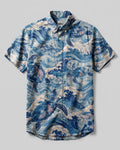 SEA TURTLE WAVE BUTTON-DOWN COLLAR SHIRT - KMTM1606261