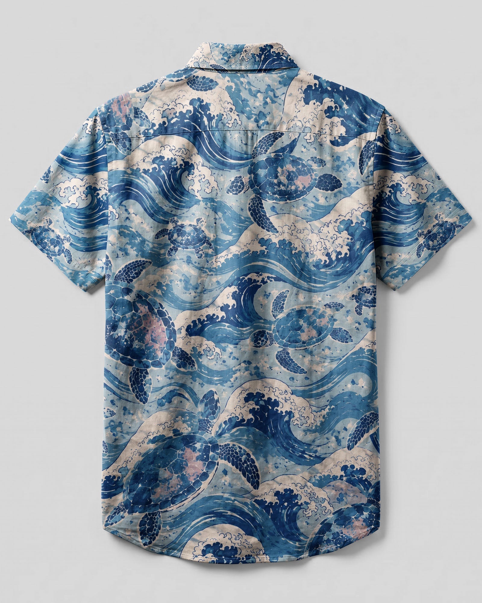 SEA TURTLE WAVE BUTTON-DOWN COLLAR SHIRT - KMTM1606261