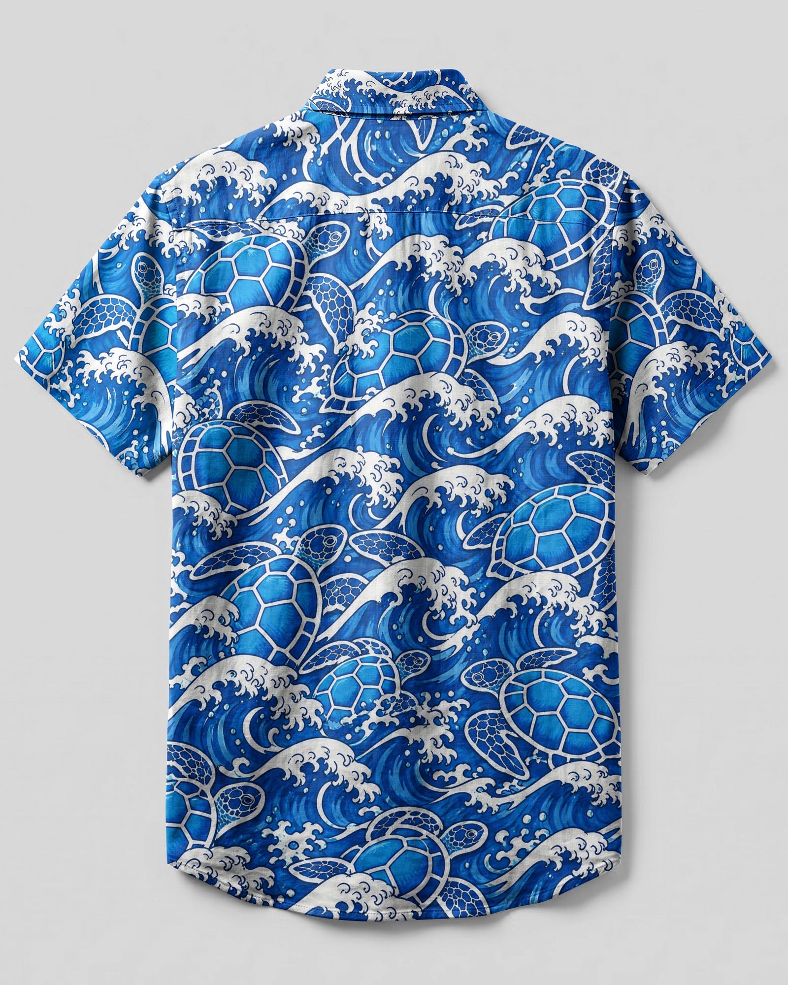 OCEAN TURTLE SURF PATTERN BUTTON-DOWN COLLAR SHIRT - KMTM1606262