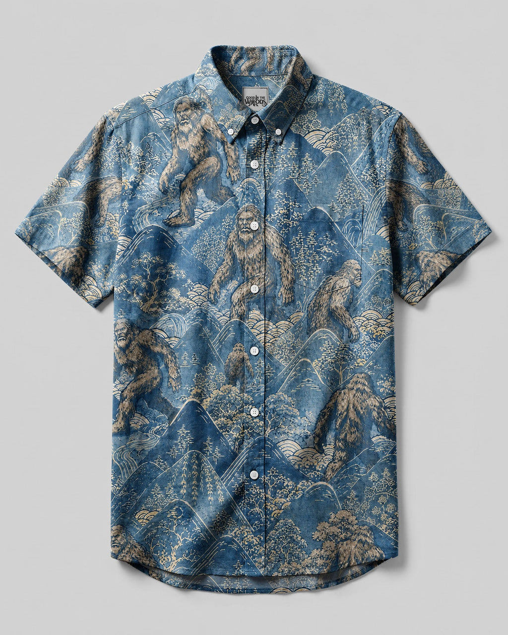 BIGFOOT MOUNTAIN TOILE PATTERN BUTTON-DOWN COLLAR SHIRT - KMTM1606263