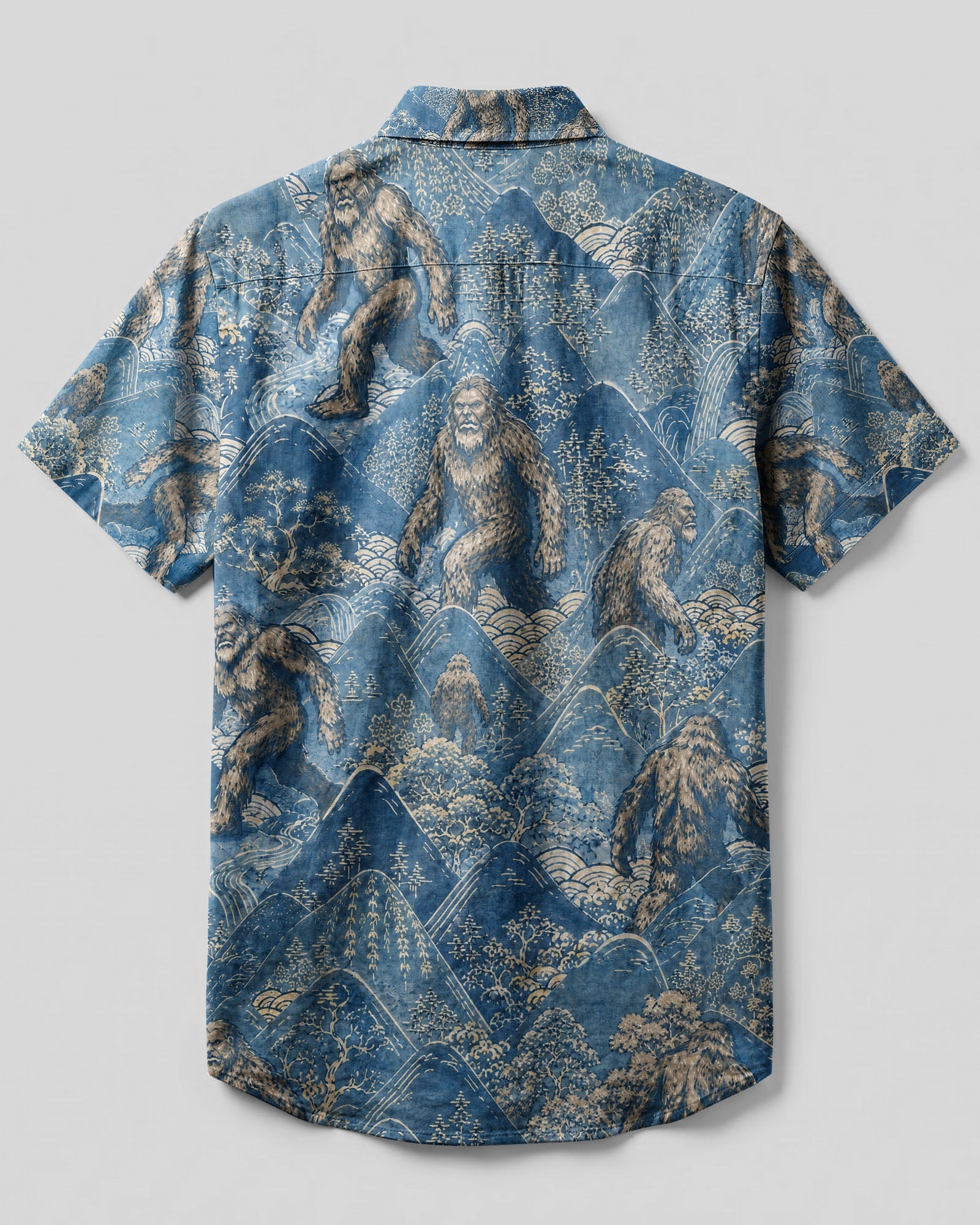 BIGFOOT MOUNTAIN TOILE PATTERN BUTTON-DOWN COLLAR SHIRT - KMTM1606263