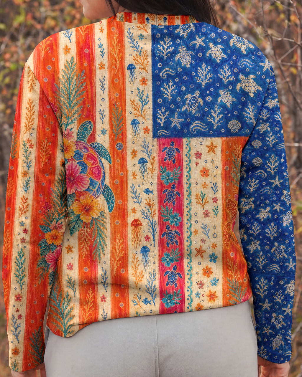 SEA TURTLE COASTAL PATCHWORK ALL OVER PRINT - KMTM3006261