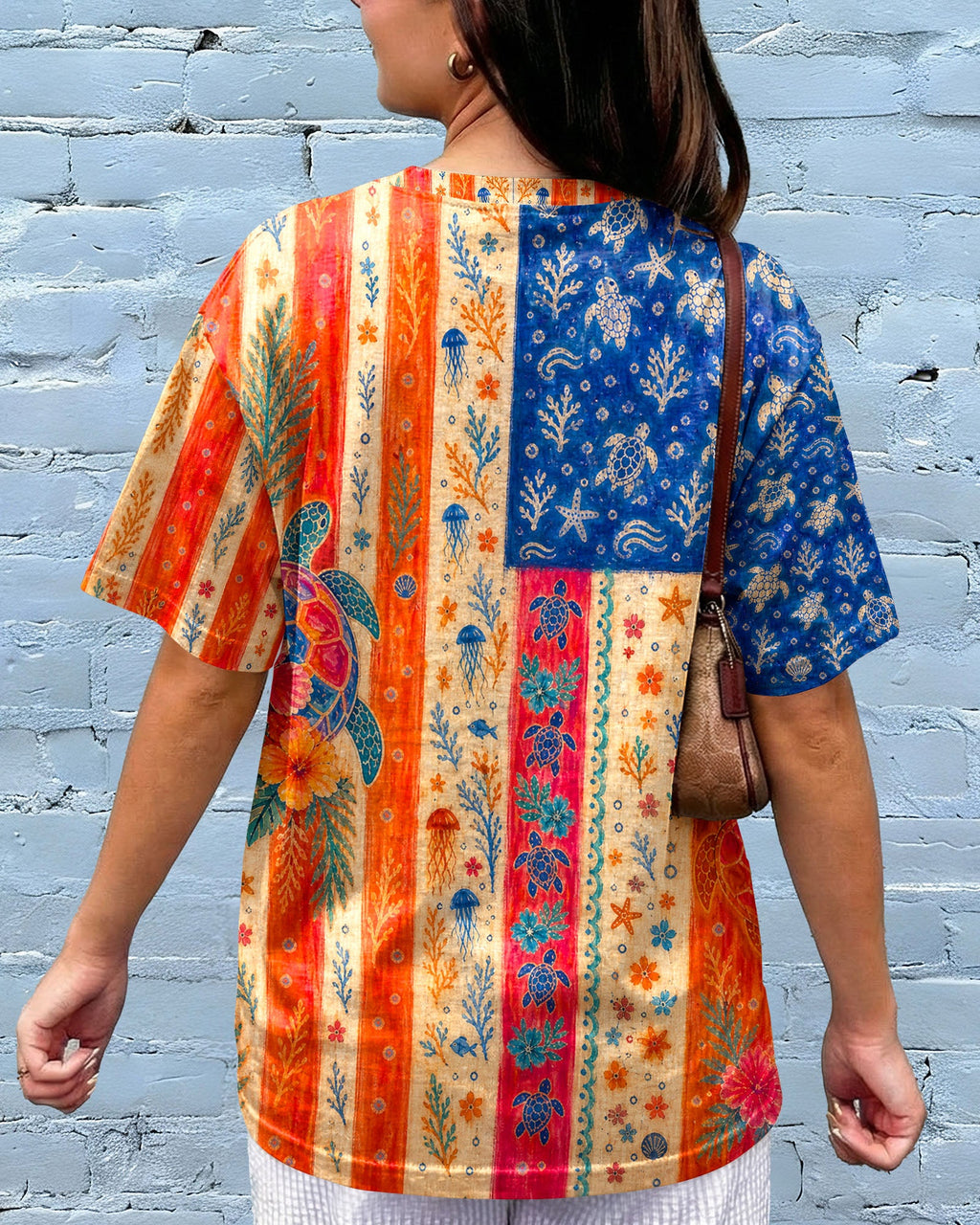 SEA TURTLE COASTAL PATCHWORK ALL OVER PRINT - KMTM3006261
