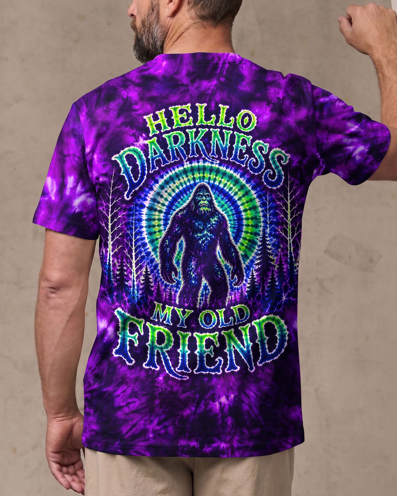 HELLO DARKNESS MY OLD FRIEND BIGFOOT ALL OVER PRINT - RI1107261