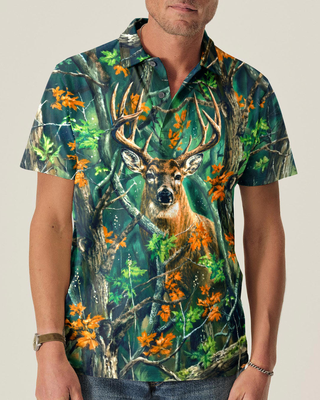 WHITETAIL DEER WOODLAND CAMO ALL OVER PRINT - RI1205263