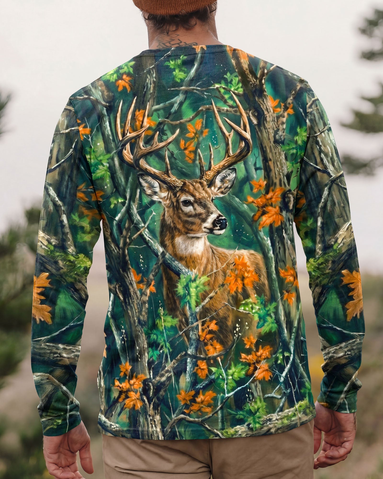 WHITETAIL DEER WOODLAND CAMO ALL OVER PRINT - RI1205263