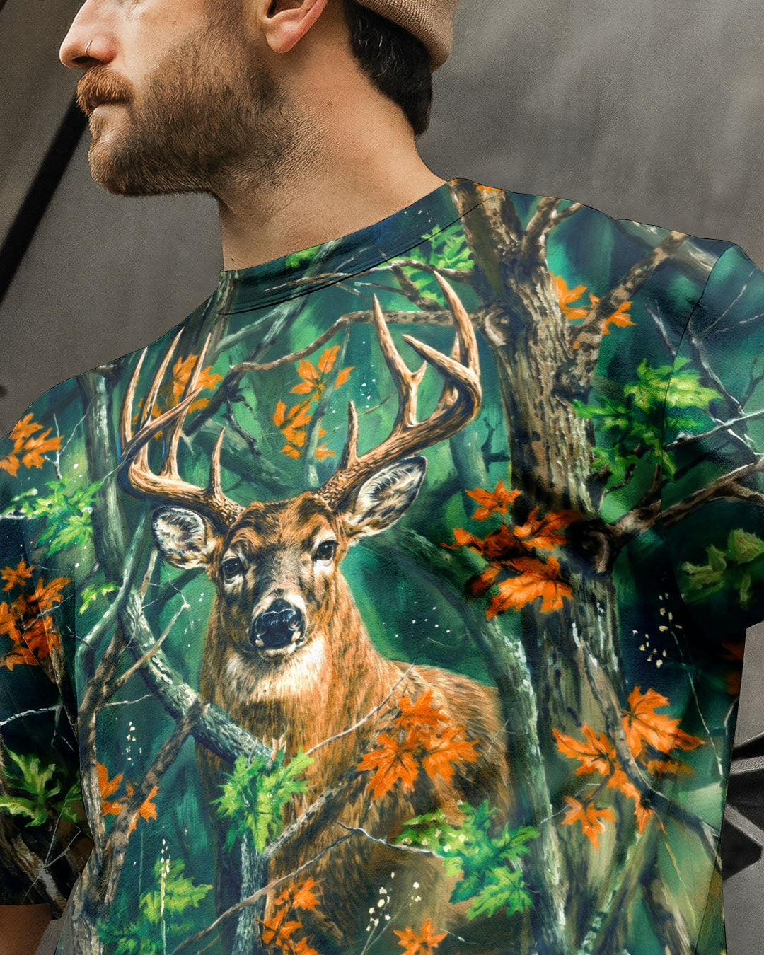 WHITETAIL DEER WOODLAND CAMO ALL OVER PRINT - RI1205263