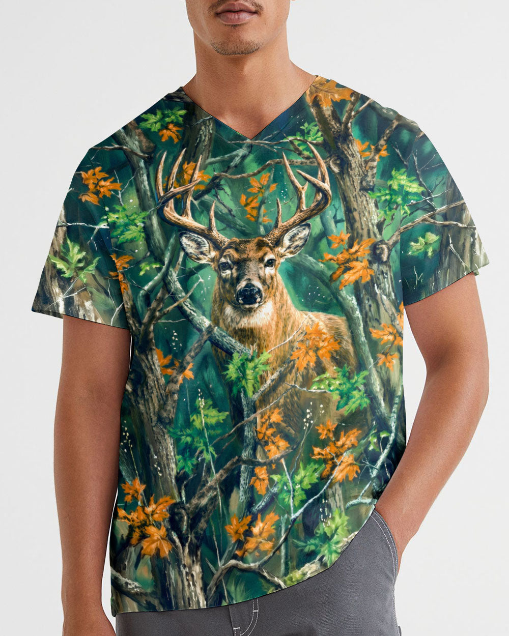 WHITETAIL DEER WOODLAND CAMO ALL OVER PRINT - RI1205263