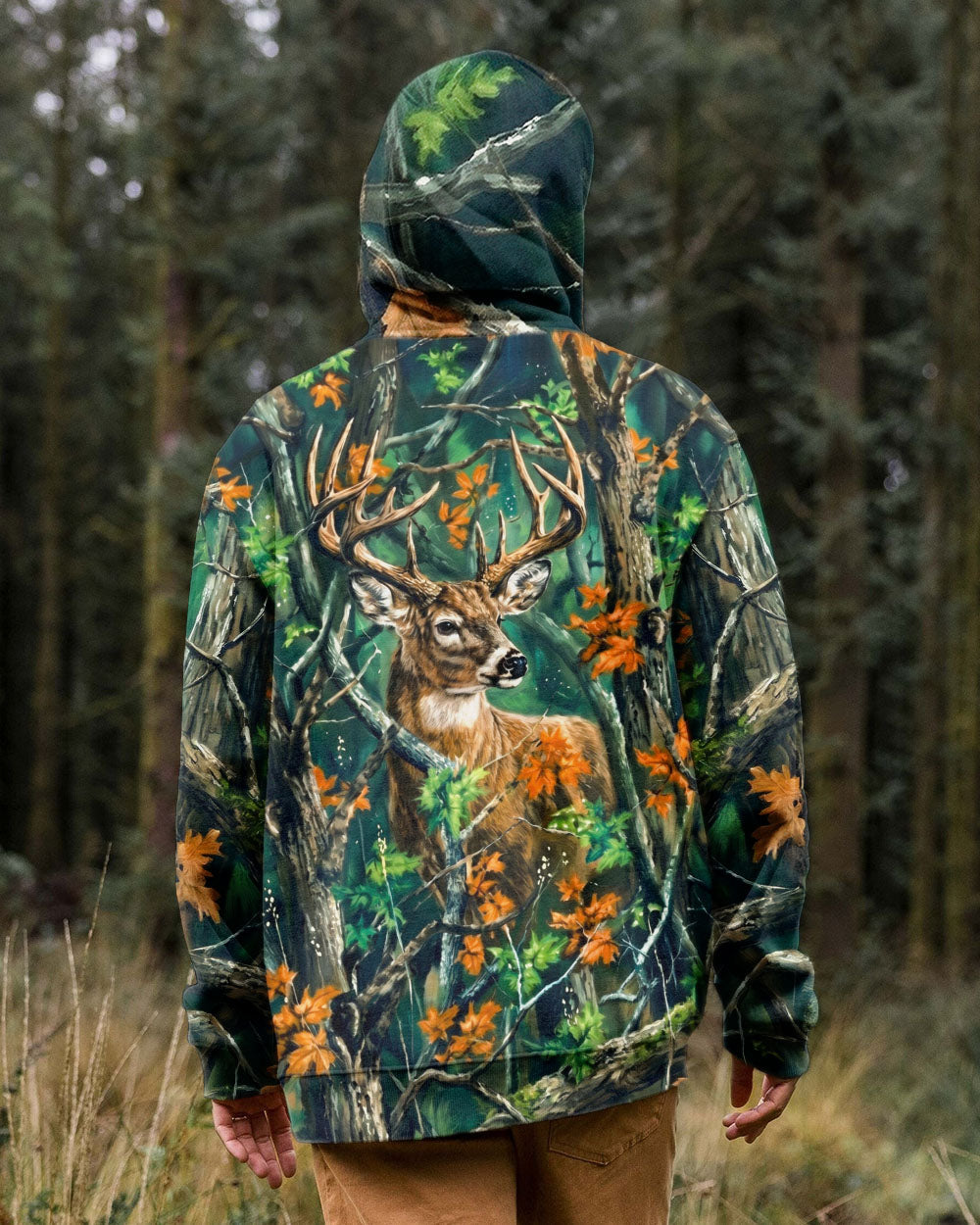 WHITETAIL DEER WOODLAND CAMO ALL OVER PRINT - RI1205263