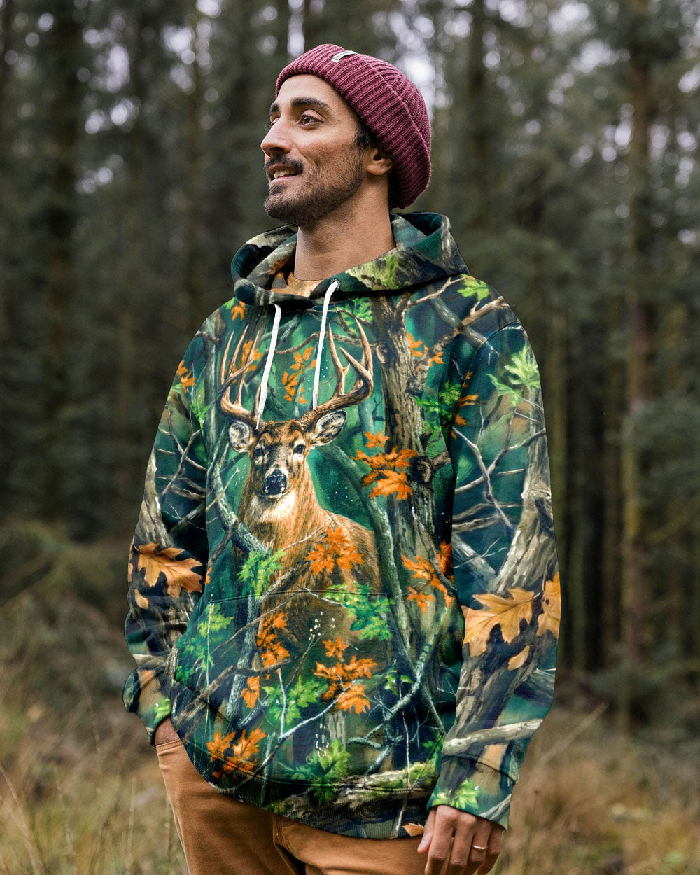 WHITETAIL DEER WOODLAND CAMO ALL OVER PRINT - RI1205263