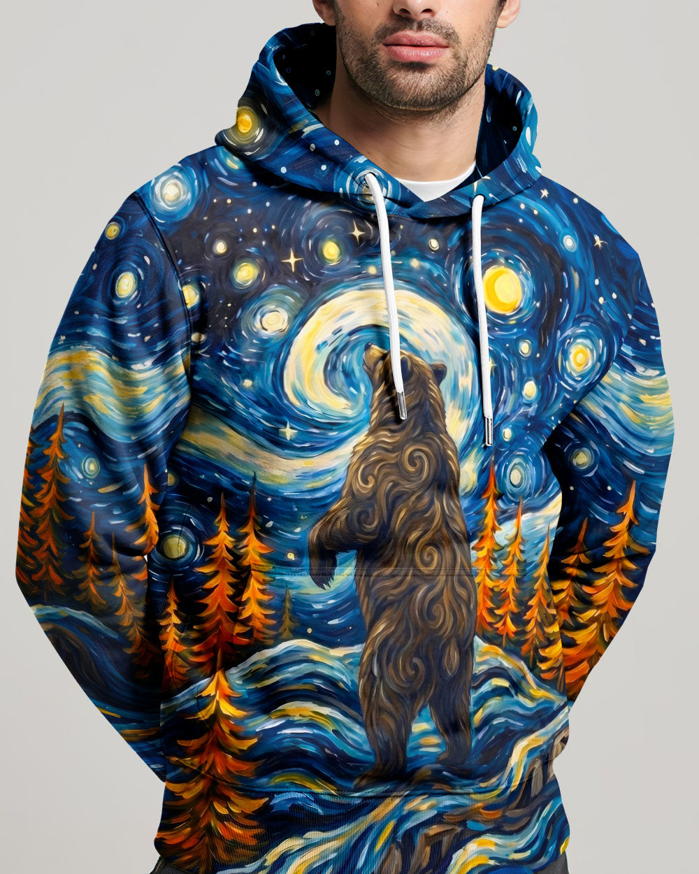 STARRY NIGHT FOREST BEAR ALL OVER PRINT - RI1205264