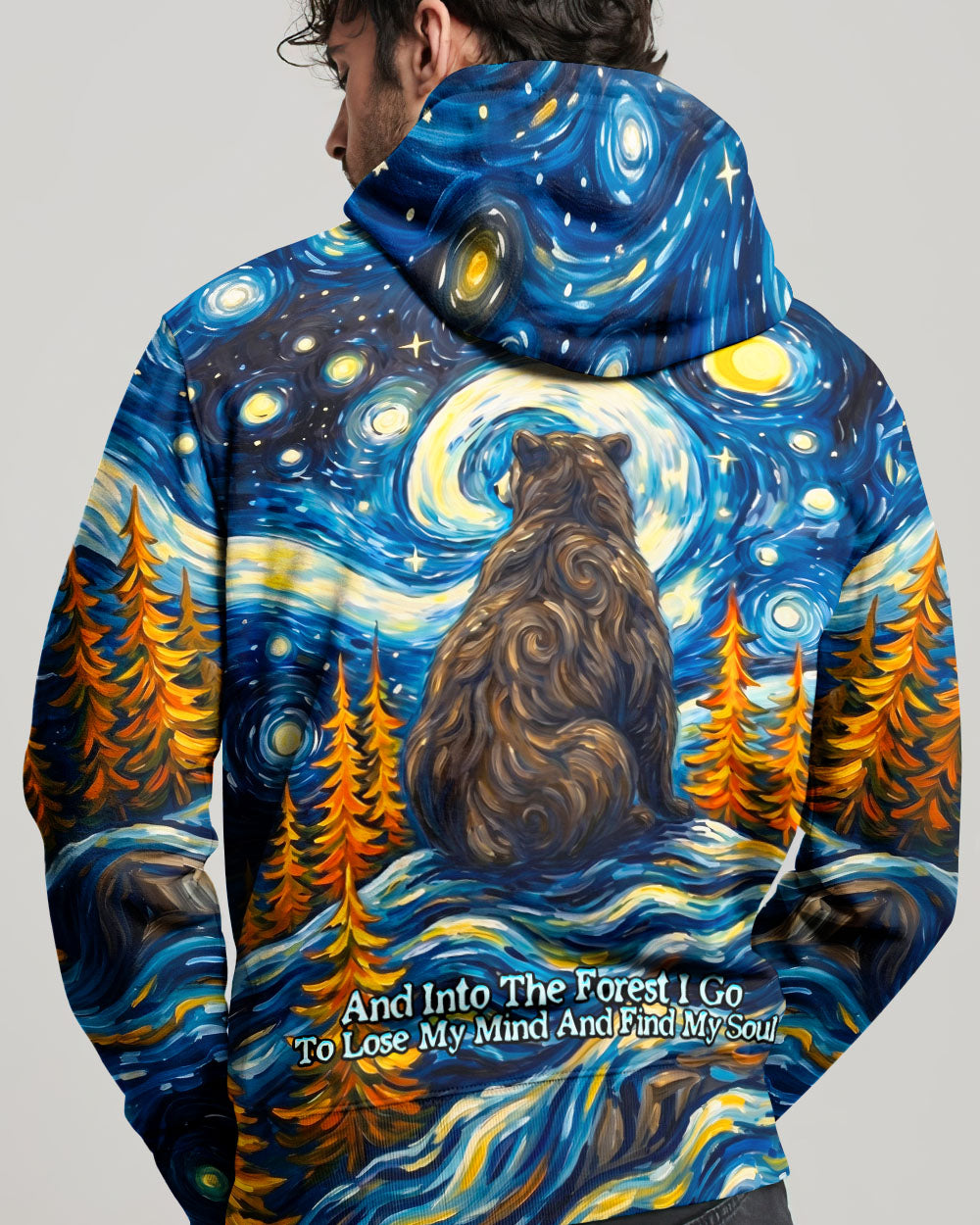 STARRY NIGHT FOREST BEAR ALL OVER PRINT - RI1205264