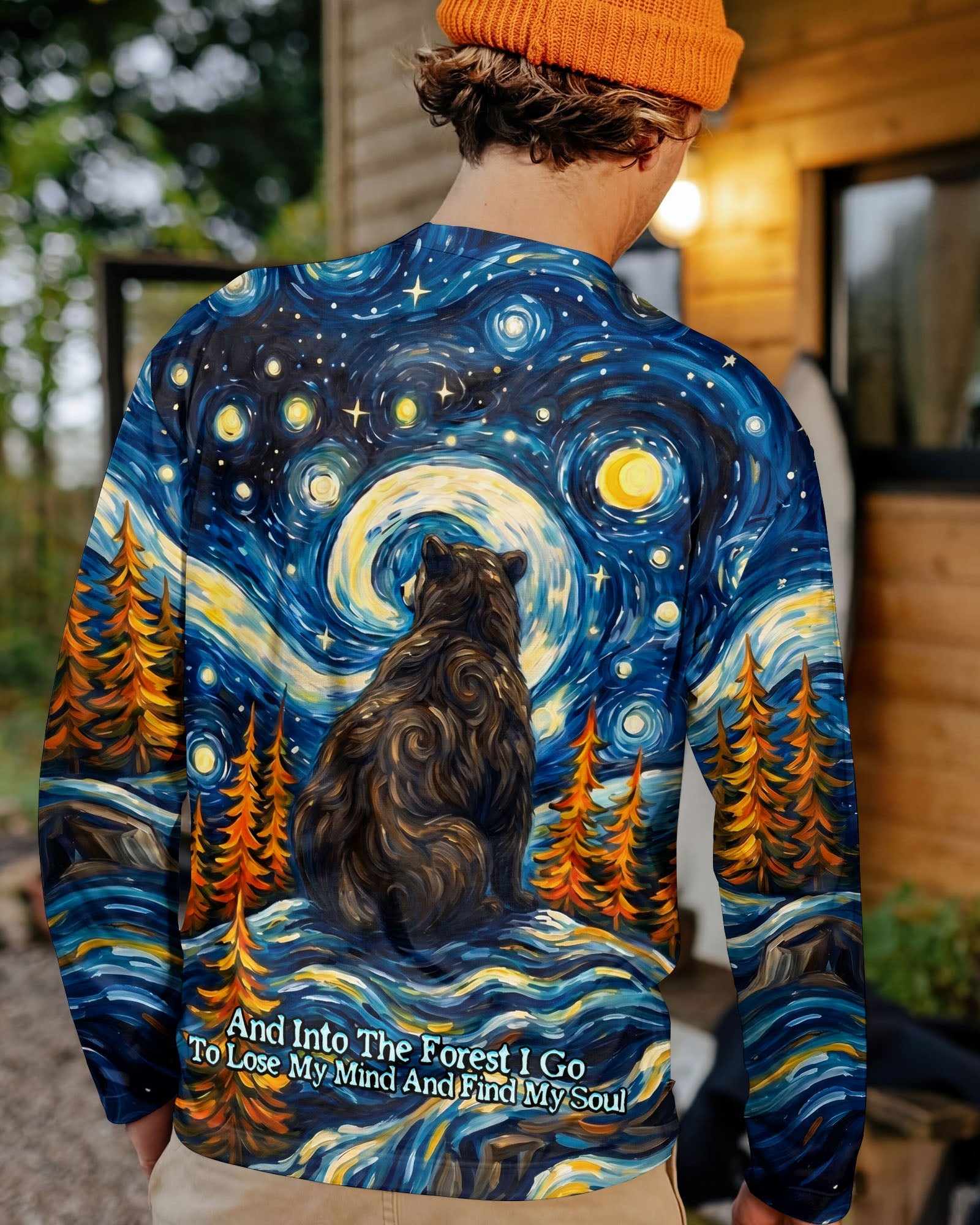 STARRY NIGHT FOREST BEAR ALL OVER PRINT - RI1205264