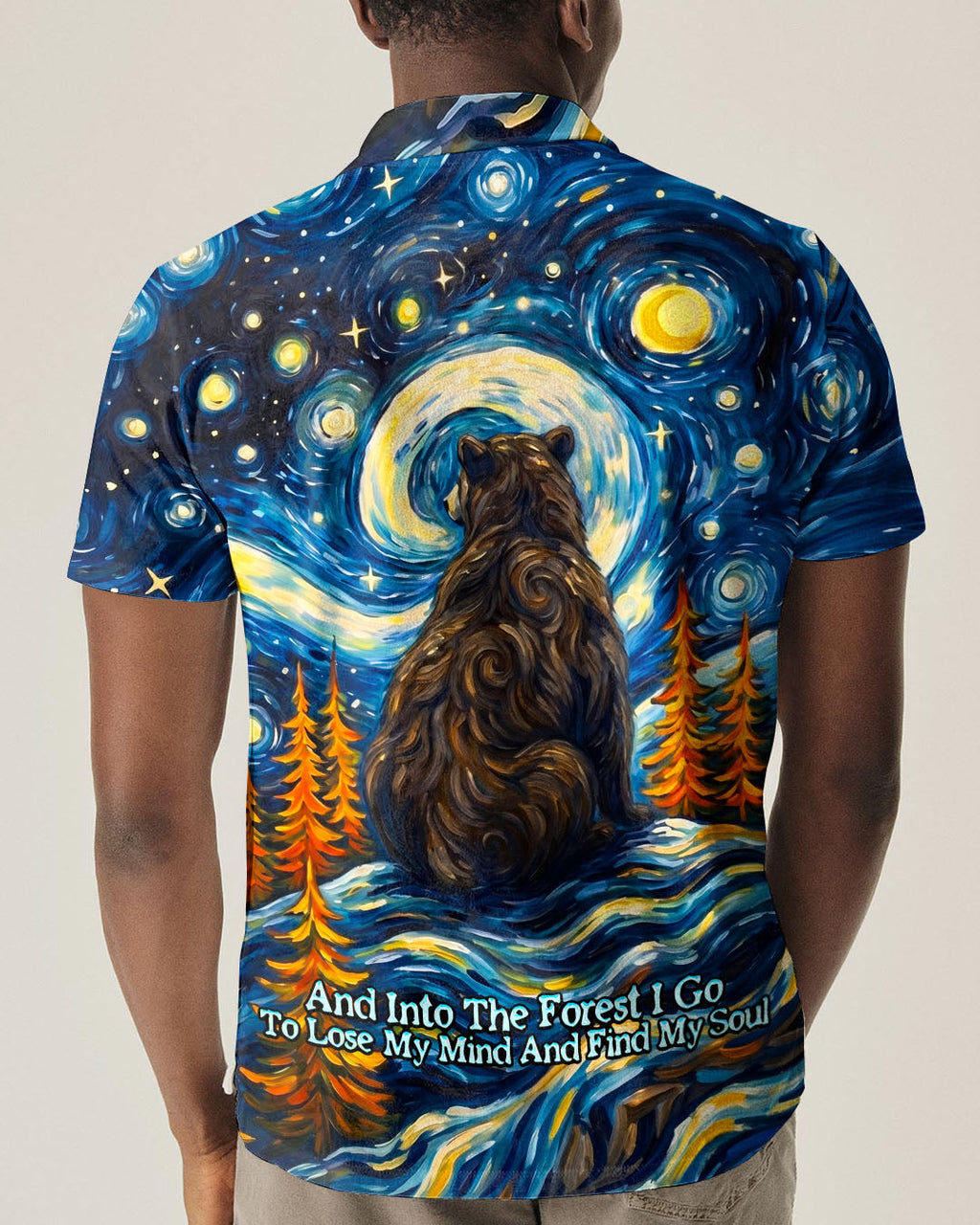 STARRY NIGHT FOREST BEAR ALL OVER PRINT - RI1205264