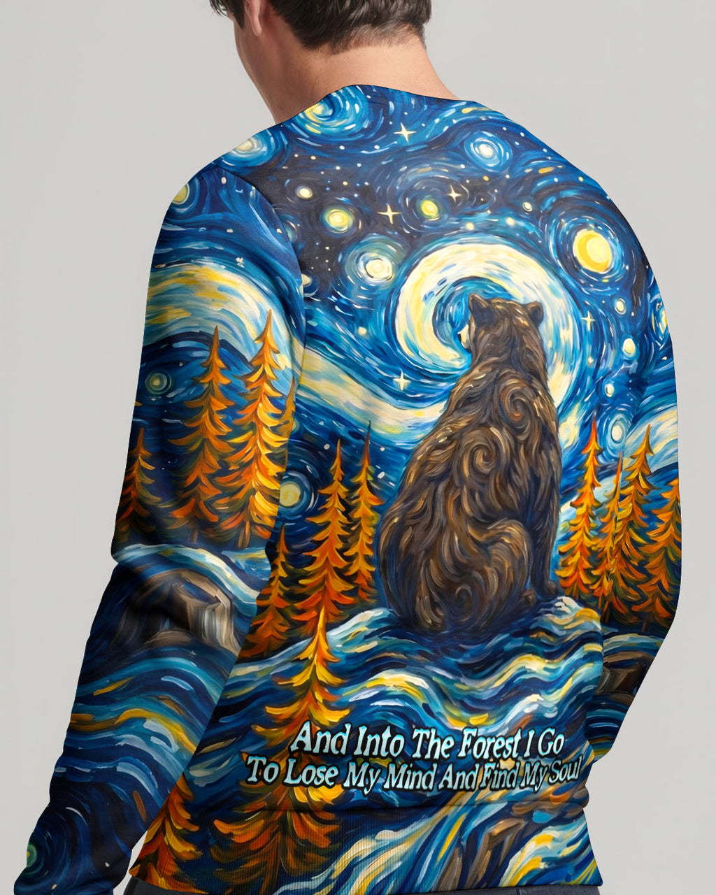 STARRY NIGHT FOREST BEAR ALL OVER PRINT - RI1205264