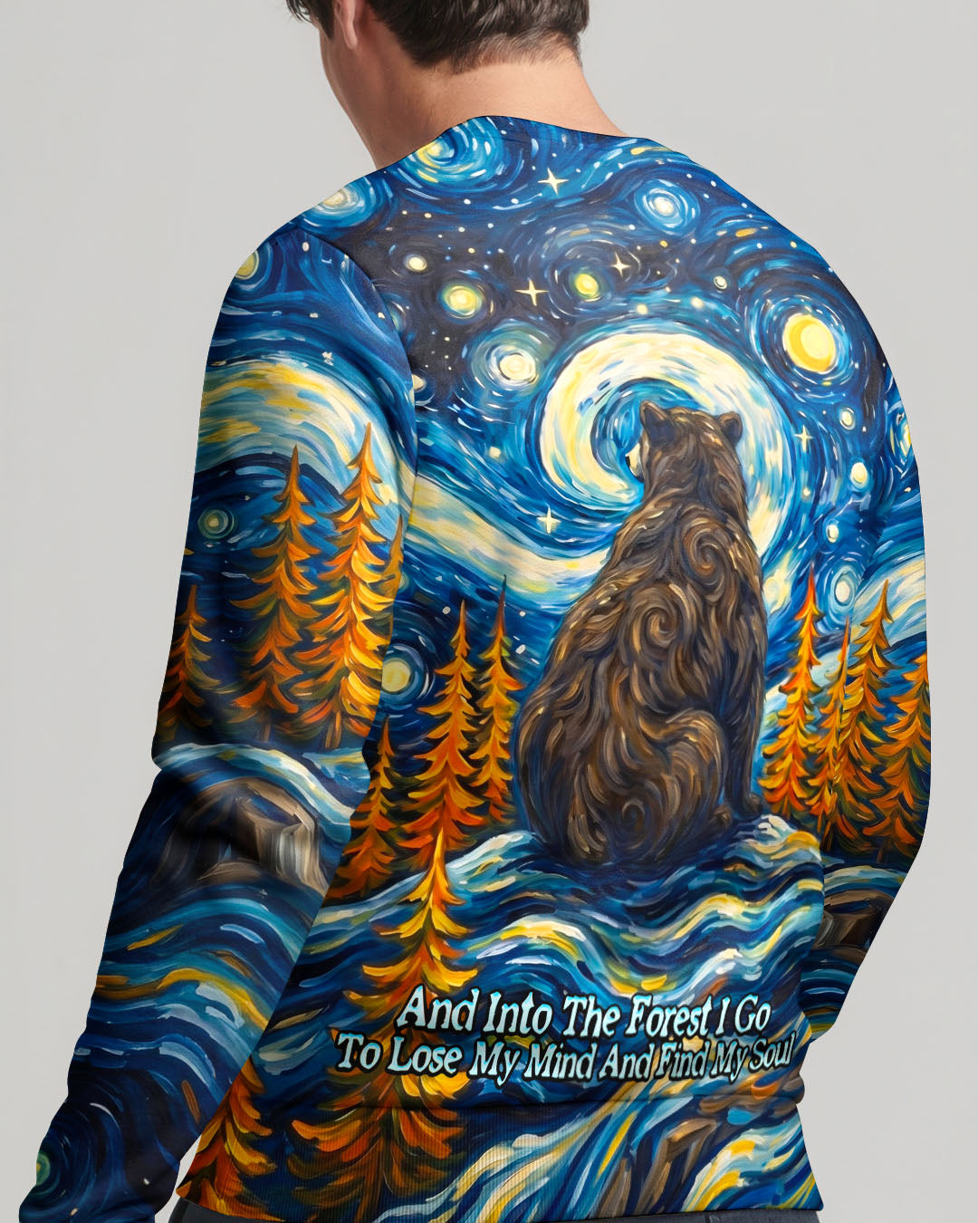 STARRY NIGHT FOREST BEAR ALL OVER PRINT - RI1205264