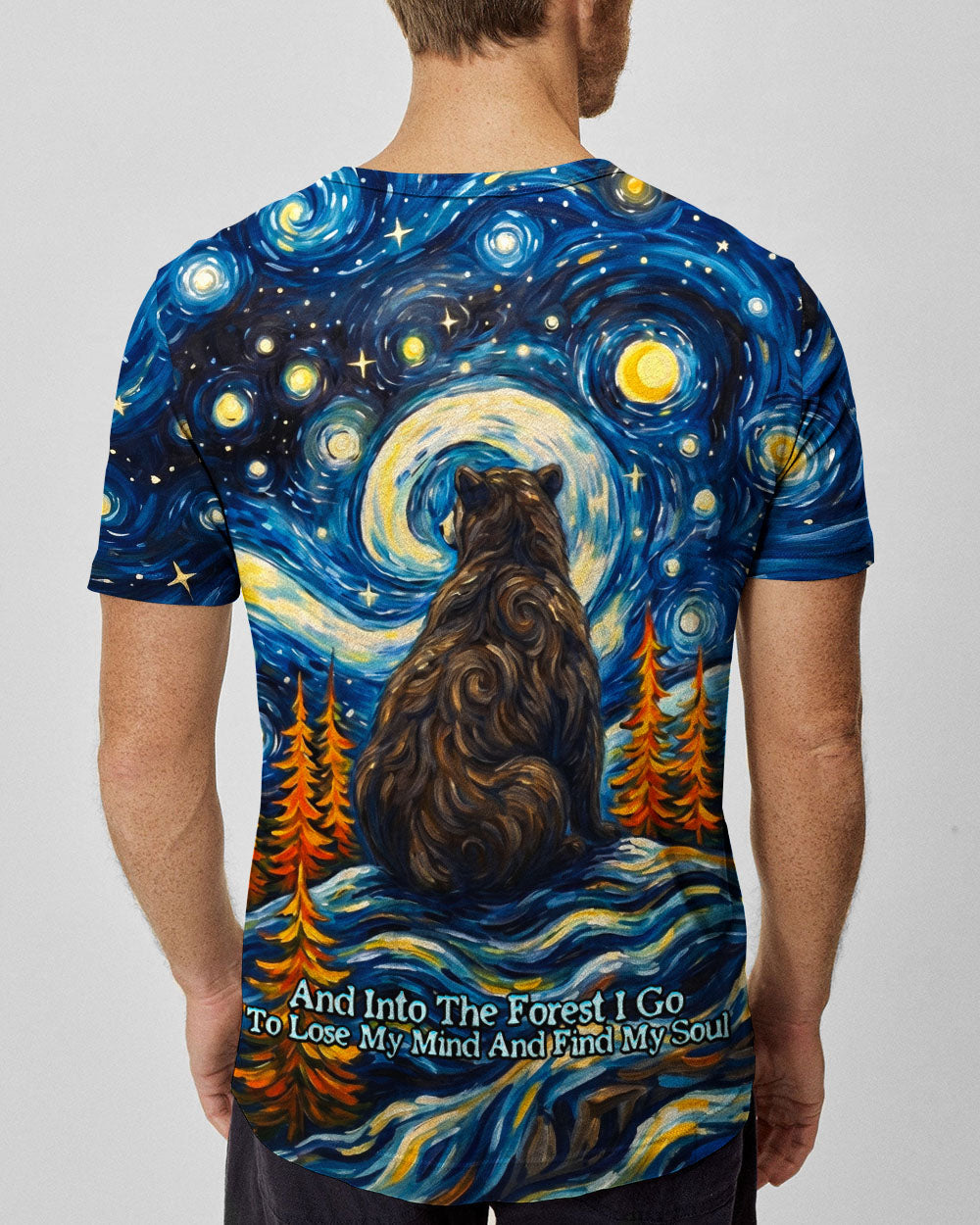 STARRY NIGHT FOREST BEAR ALL OVER PRINT - RI1205264