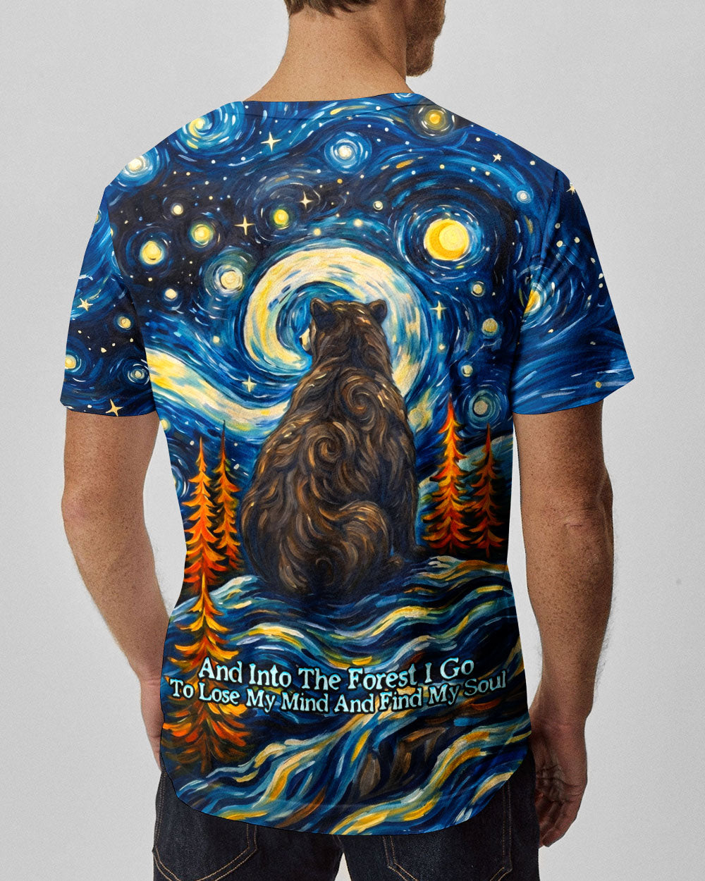 STARRY NIGHT FOREST BEAR ALL OVER PRINT - RI1205264