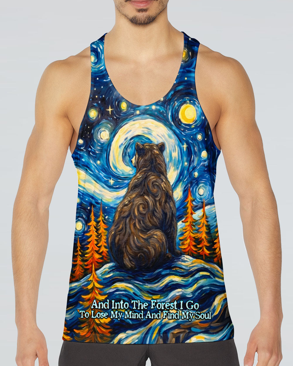 STARRY NIGHT FOREST BEAR ALL OVER PRINT - RI1205264