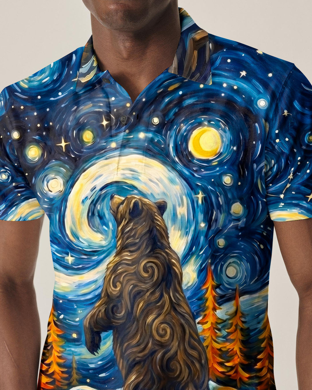 STARRY NIGHT FOREST BEAR ALL OVER PRINT - RI1205264