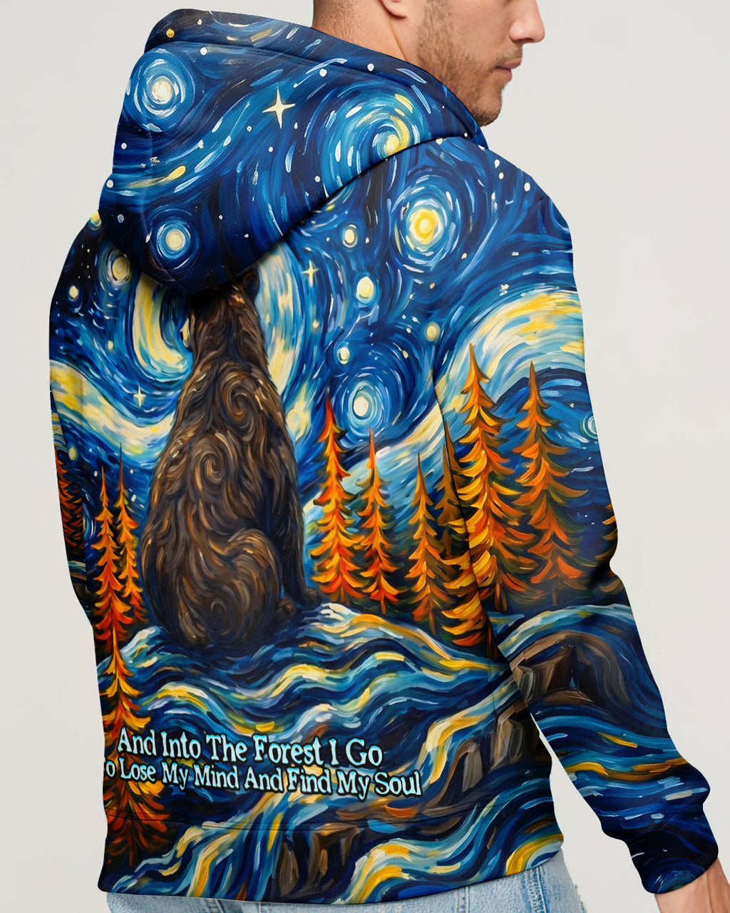 STARRY NIGHT FOREST BEAR ALL OVER PRINT - RI1205264