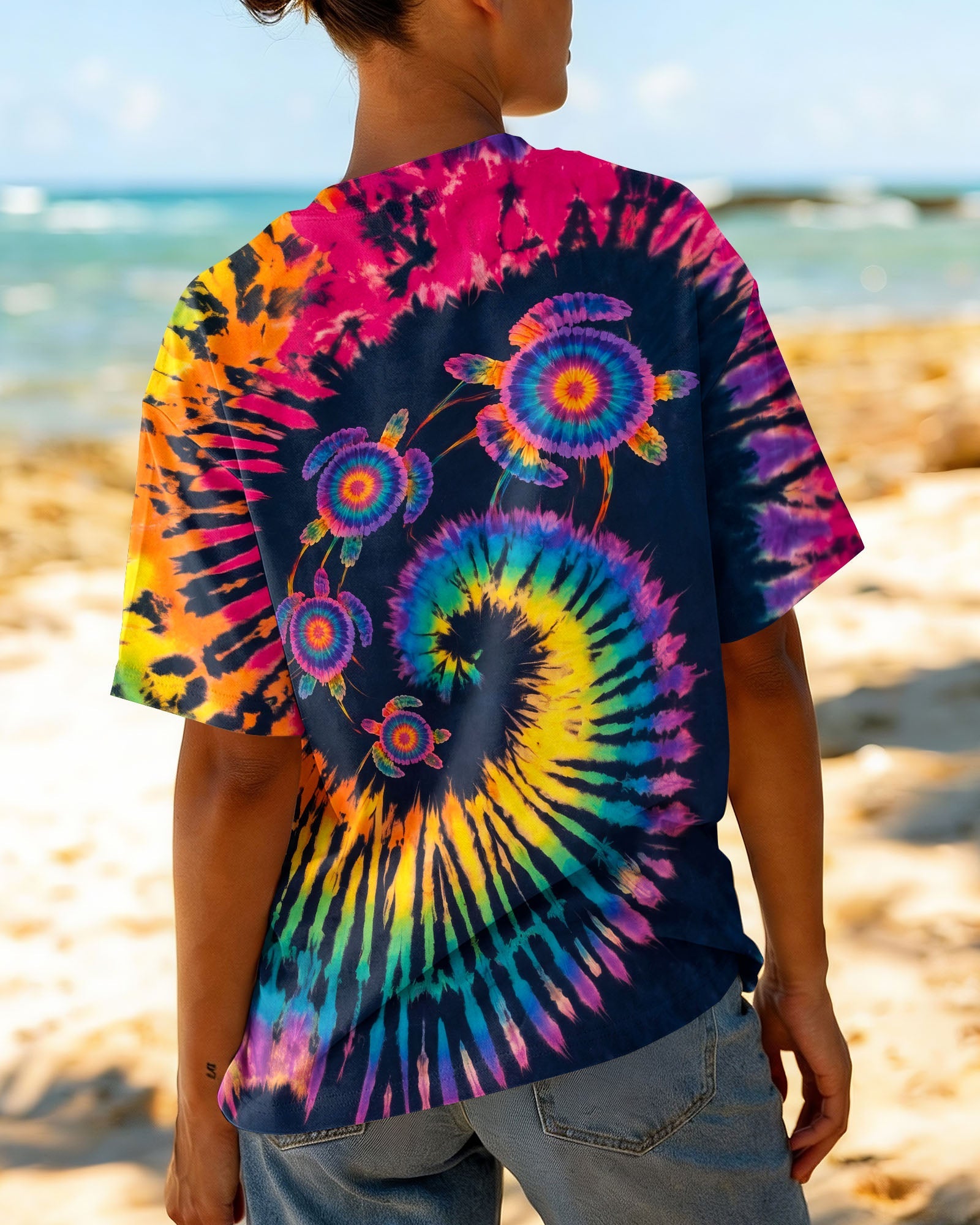 RAINBOW SEA TURTLE SPIRAL ALL OVER PRINT - RI1407262