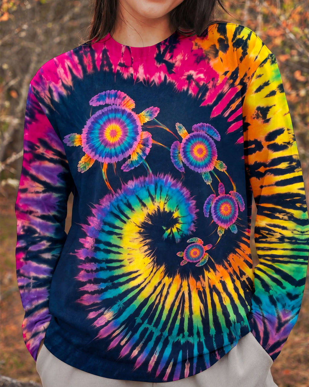 RAINBOW SEA TURTLE SPIRAL ALL OVER PRINT - RI1407262