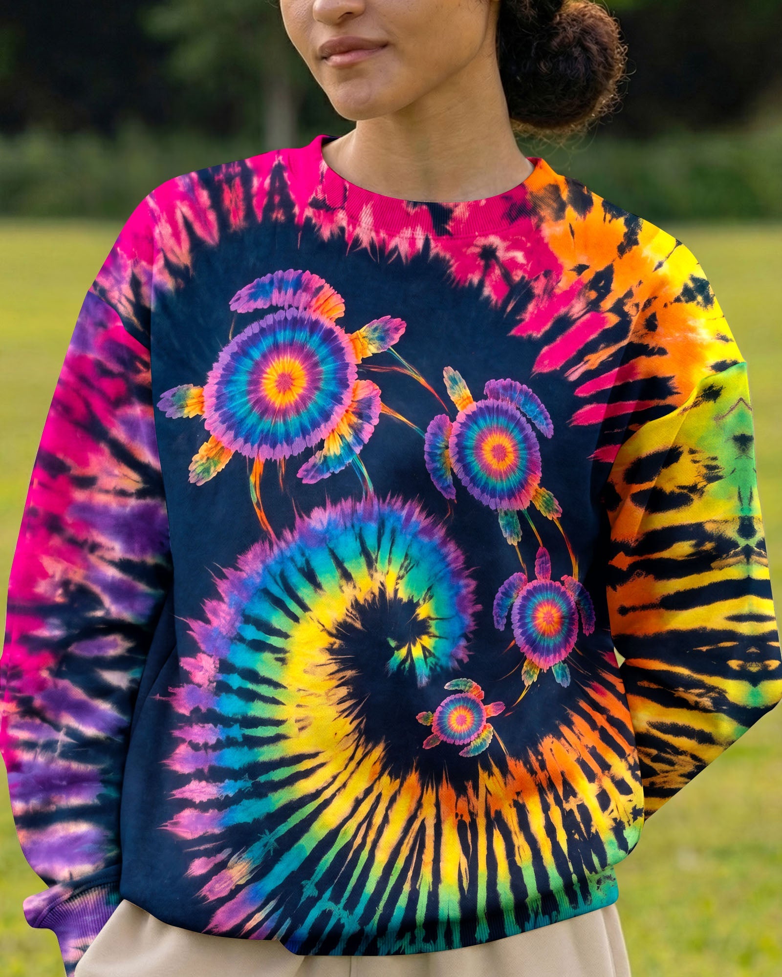 RAINBOW SEA TURTLE SPIRAL ALL OVER PRINT - RI1407262