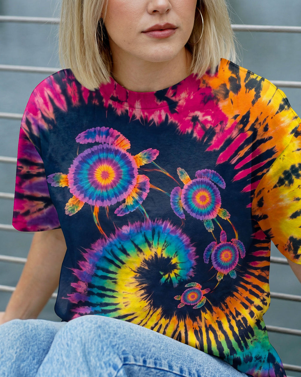 RAINBOW SEA TURTLE SPIRAL ALL OVER PRINT - RI1407262