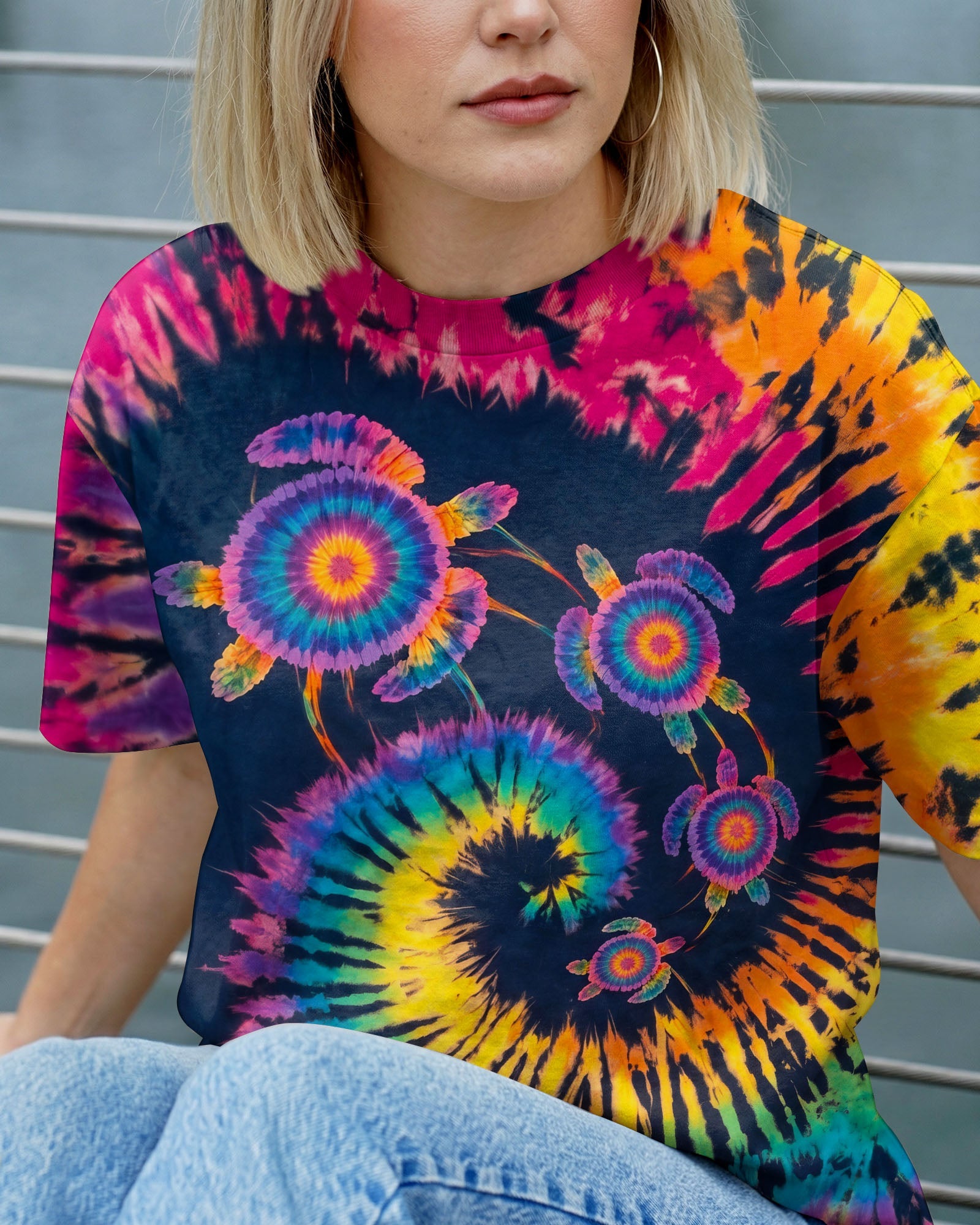 RAINBOW SEA TURTLE SPIRAL ALL OVER PRINT - RI1407262
