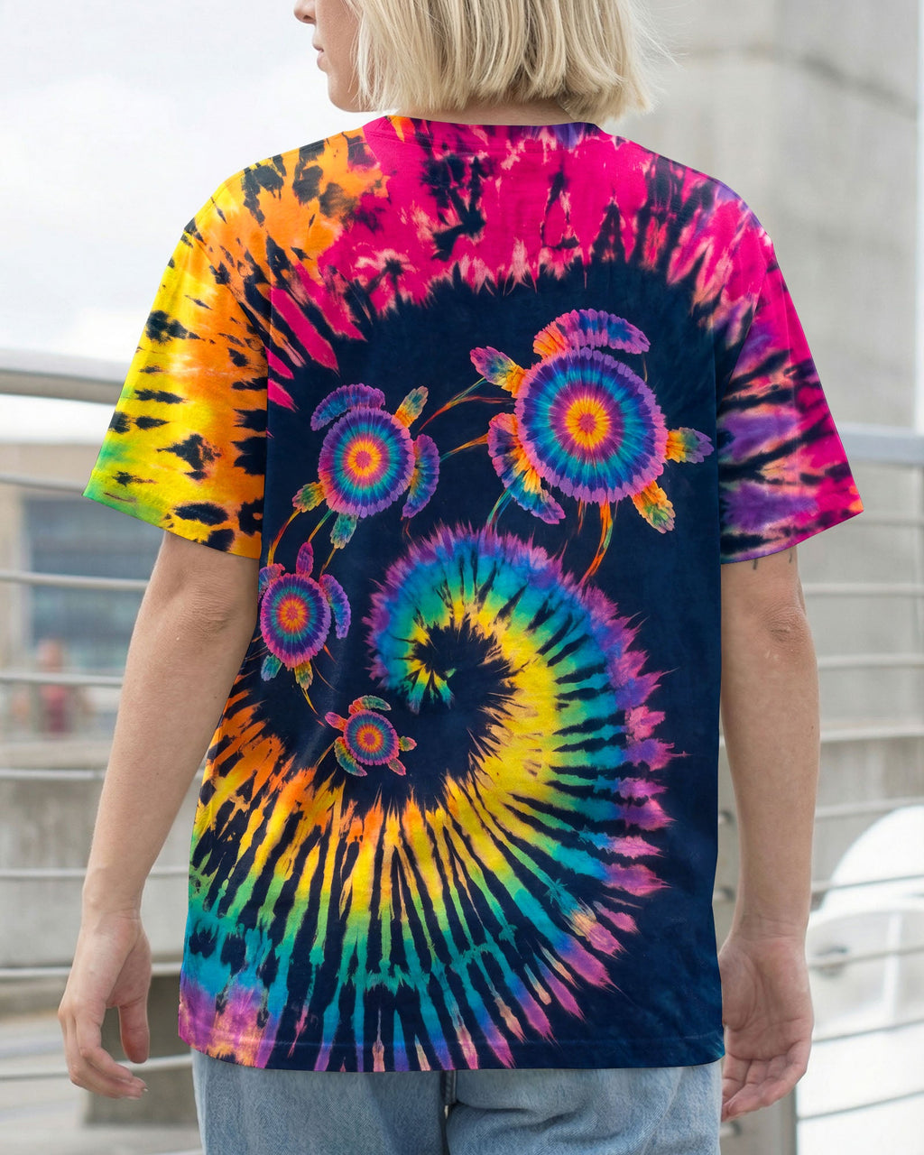 RAINBOW SEA TURTLE SPIRAL ALL OVER PRINT - RI1407262